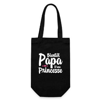 Bientôt Papa D'une Princesse Humour Cadeau - Sac à bouteille - noir - Devant