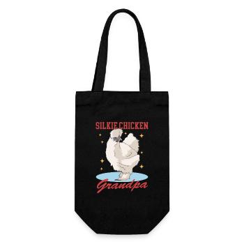 Seidenhuhn Opa Silkie Huhn Seidenhühner Geschenk - Geschenkbeutel für Flaschen - Schwarz - Vorne