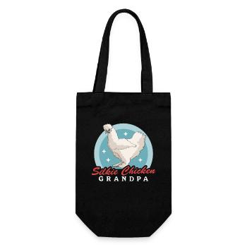 Seidenhuhn Opa Silkie Seidenhühner Huhn Geschenk - Geschenkbeutel für Flaschen - Schwarz - Vorne