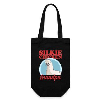 Seidenhuhn Opa Seidenhühner Silkie Huhn Geschenk - Geschenkbeutel für Flaschen - Schwarz - Vorne