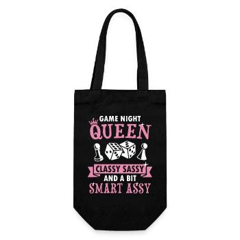 Queen Of Game Night Card Game Broadgame Winner - Gift Bag for Bottles - black - Front
