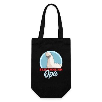 Seidenhuhn Opa Seidenhühner Silkie Huhn Geschenk - Geschenkbeutel für Flaschen - Schwarz - Vorne