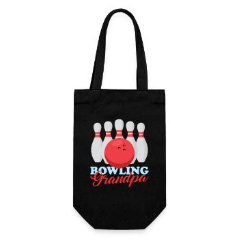 Bowling Grandpa Bowlingspieler Bowlen Geschenk - Geschenkbeutel für Flaschen - Schwarz - Vorne