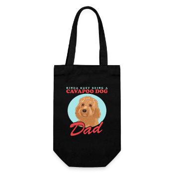 Cavapoo Dad Dog Cavoodle Dog Owner Gift - Gift Bag for Bottles - black - Front