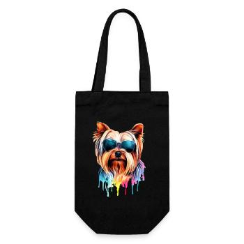 Yorkshire Terrier - Geschenkbeutel für Flaschen - Schwarz - Vorne