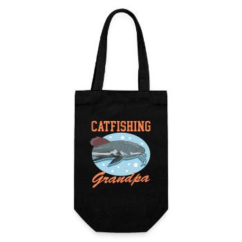 Angler Opa Wels Angeln Fischen Fische Geschenk - Geschenkbeutel für Flaschen - Schwarz - Vorne