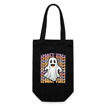 Halloween Spooky Vibes Geist für die nächste Party - Geschenkbeutel für Flaschen - Schwarz - Vorne