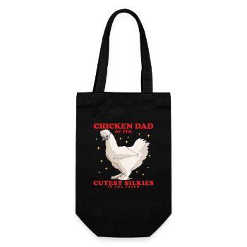Silk Chicken Dad Silkie Silk Chickens Chicken Gift - Gift Bag for Bottles - black - Front