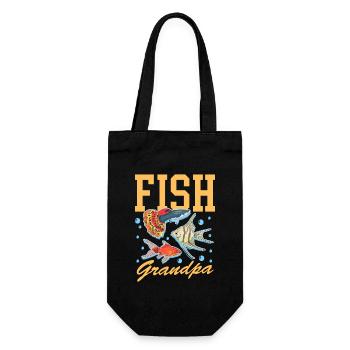 Aquarium Aquarianer Aquaristik Opa Geschenk - Geschenkbeutel für Flaschen - Schwarz - Vorne