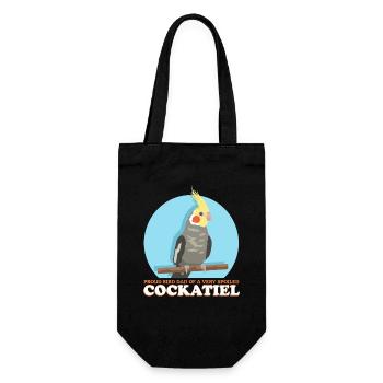 Cockatiel Dad Bird Bird Owner Gift - Gift Bag for Bottles - black - Front