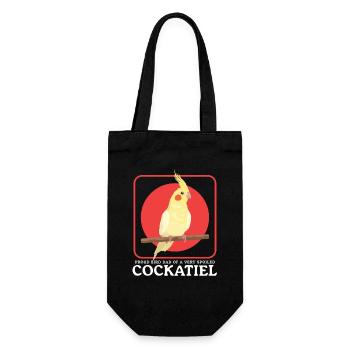 Cockatiel Dad Bird Owner Bird Gift - Gift Bag for Bottles - black - Front