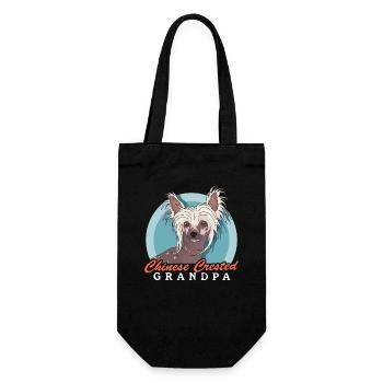 Chinese Crested Opa Chinesischer Schopfhund - Geschenkbeutel für Flaschen - Schwarz - Vorne