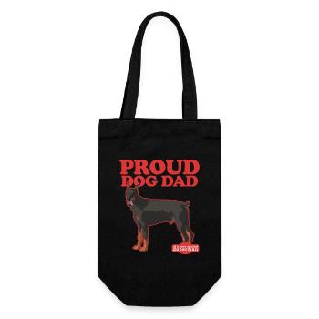 Dobermann Dad | Hundepapa Hundebesitzer Geschenk - Geschenkbeutel für Flaschen - Schwarz - Vorne