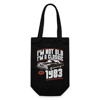1983 Jahrgang Vintage Retro Klassiker Geburtstag - Geschenkbeutel für Flaschen - Schwarz - Vorne
