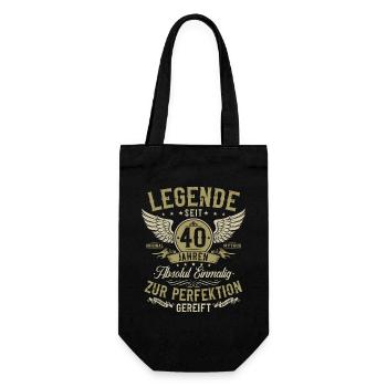 40. Geburtstag Geschenk - Legende seit 40 Jahren - Geschenkbeutel für Flaschen - Schwarz - Vorne