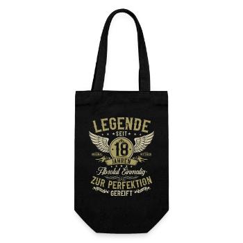 18 Geburtstag Geschenk - Legende seit 18 Jahren - Geschenkbeutel für Flaschen - Schwarz - Vorne
