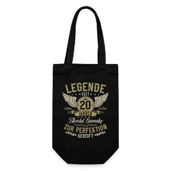 20 Geburtstag Geschenk - Legende seit 20 Jahren - Geschenkbeutel für Flaschen - Schwarz - Vorne