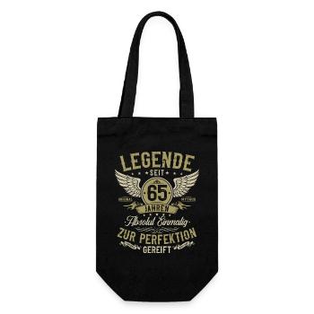 65 Geburtstag Geschenk - Legende seit 65 Jahren - Geschenkbeutel für Flaschen - Schwarz - Vorne