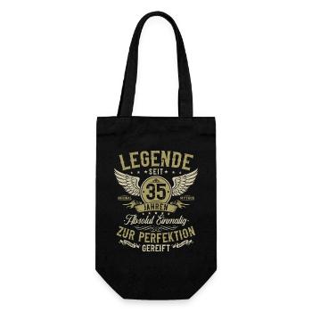 35 Geburtstag Geschenk - Legende seit 35 Jahren - Geschenkbeutel für Flaschen - Schwarz - Vorne