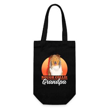 Collie Grandpa Collie à poil long Collie Collies Rough Collies Cadeau - Sac à bouteille - noir - Devant