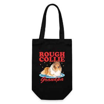 Collie Grandpa Collies Rough Collies Collie à poil long cadeau - Sac à bouteille - noir - Devant