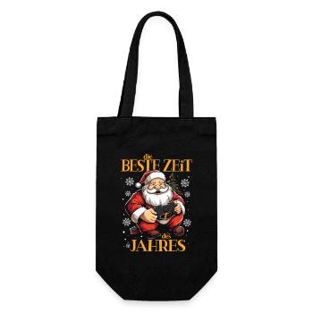 WEIHNACHTEN BESTE ZEIT DES JAHRES GAMER GAMING - Geschenkbeutel für Flaschen - Schwarz - Vorne