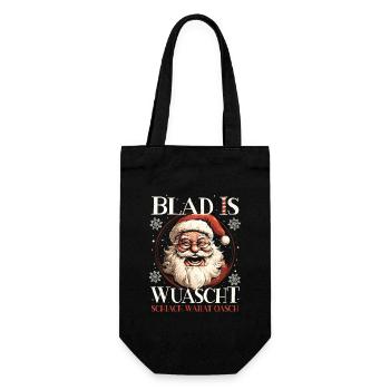 BLAD IS WUASCHT SCHIACH WARAT OASCH WEIHNACHTS - Geschenkbeutel für Flaschen - Schwarz - Vorne