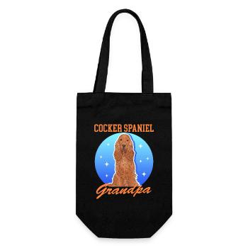Cocker Spaniel Opa Hund Cockerspaniel Geschenk - Geschenkbeutel für Flaschen - Schwarz - Vorne