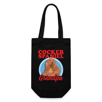 Cocker Spaniel Opa Hunde Cockerspaniel Geschenk - Geschenkbeutel für Flaschen - Schwarz - Vorne