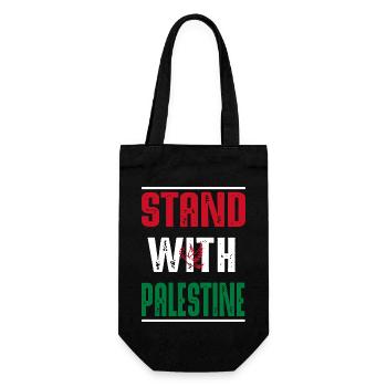 Stand with Palestine - Geschenkbeutel für Flaschen - Schwarz - Vorne