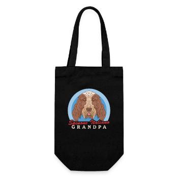 Spinone Italiano Opa italienischer Hund Geschenk - Geschenkbeutel für Flaschen - Schwarz - Vorne