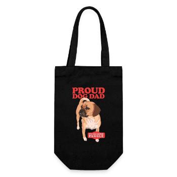 Puggle Dad Hundebesitzer Hundepapa Geschenk - Geschenkbeutel für Flaschen - Schwarz - Vorne