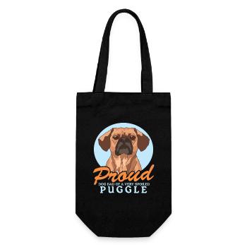 Puggle Dad Dog Dad Dog Owner Gift - Gift Bag for Bottles - black - Front