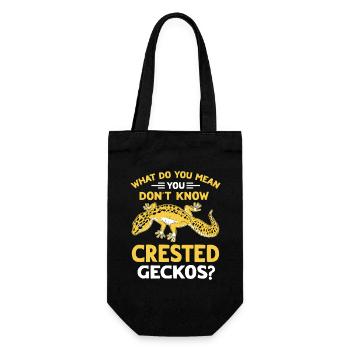 Kronengecko Crested Gecko Doppelfingergecko - Geschenkbeutel für Flaschen - Schwarz - Vorne