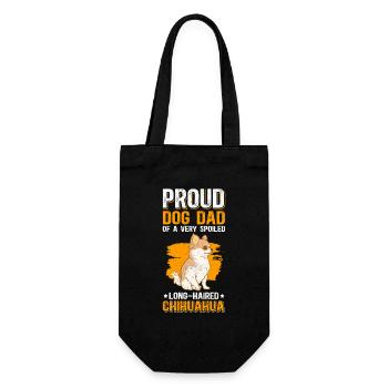 Chihuahua à poil long papa chien propriétaire cadeau - Sac à bouteille - noir - Devant