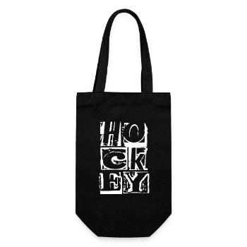 Hockeyspielerin Hockeyspieler Retro Design - Geschenkbeutel für Flaschen - Schwarz - Vorne