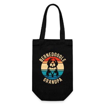 Bernedoodle Grandpa Dog Owner Gift - Gift Bag for Bottles - black - Front