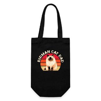 Birma Katzen Dad Birmakatze Birmchen Geschenk - Geschenkbeutel für Flaschen - Schwarz - Vorne