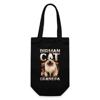 Birma Katzen Opa Birmakatze Birmchen Geschenk - Geschenkbeutel für Flaschen - Schwarz - Vorne