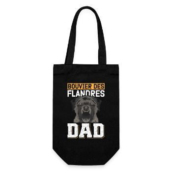 Bouvier des Flandres Dad Vlaamse Koehond Gift - Gift Bag for Bottles - black - Front