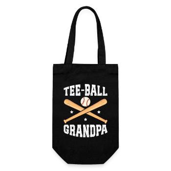 Tee Ball Grandpa Teeball Tee-Ball T-Ball Geschenk - Geschenkbeutel für Flaschen - Schwarz - Vorne