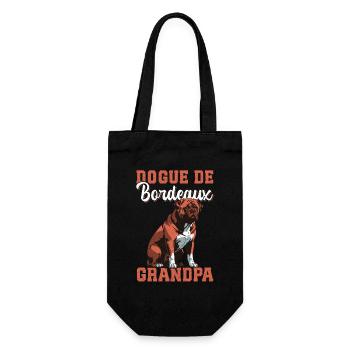 Bordeauxdogge Opa Bordeaux Dogge Hunde Geschenk - Geschenkbeutel für Flaschen - Schwarz - Vorne