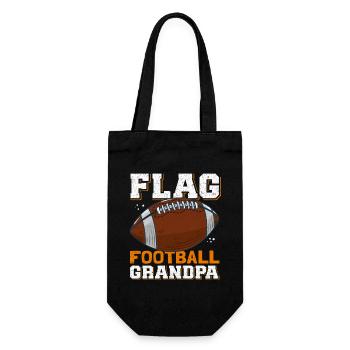 Flag Football Grandpa Player Footballer Gift - Gift Bag for Bottles - black - Front