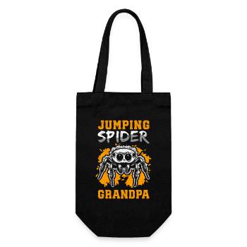 Springspinne Opa Springspinnen Geschenk - Geschenkbeutel für Flaschen - Schwarz - Vorne
