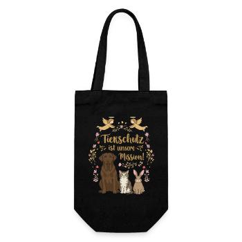 Le bien-être animal est notre mission - Sac à bouteille - noir - Devant