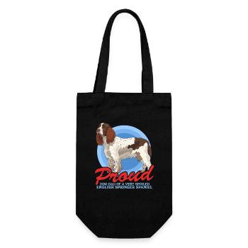 English Springer Spaniel Dad Hundepapa Geschenke - Geschenkbeutel für Flaschen - Schwarz - Vorne