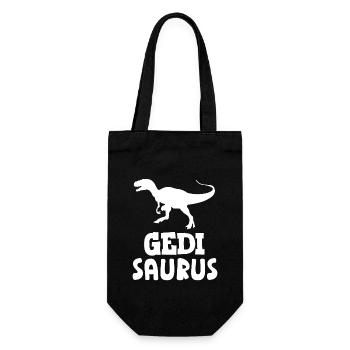 Gedi Saurus Wöd Gedi Patenonkel Österreich - Geschenkbeutel für Flaschen - Schwarz - Vorne