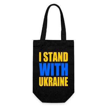 I stand with ukraine - Geschenkbeutel für Flaschen - Schwarz - Vorne