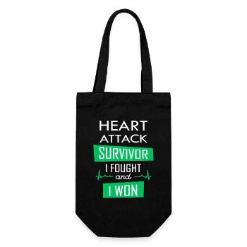Heart attack survivor, I fought and I won - Gift Bag for Bottles - black - Front