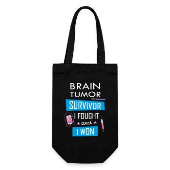 Brain Tumor survivor, I fought and I won - Gift Bag for Bottles - black - Front